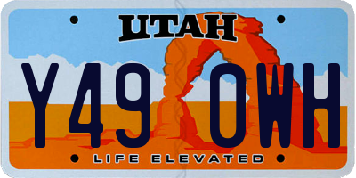 UT license plate Y490WH