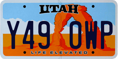 UT license plate Y490WP