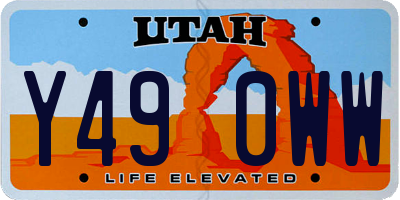 UT license plate Y490WW