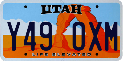 UT license plate Y490XM