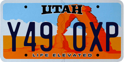 UT license plate Y490XP