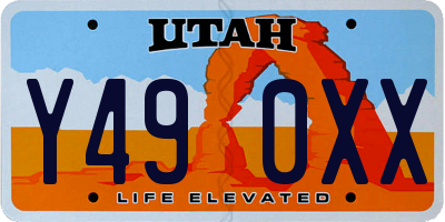 UT license plate Y490XX
