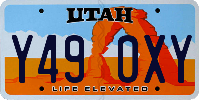 UT license plate Y490XY