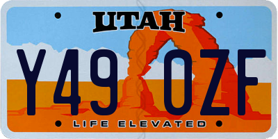 UT license plate Y490ZF