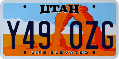 UT license plate Y490ZG