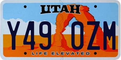 UT license plate Y490ZM