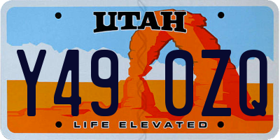 UT license plate Y490ZQ