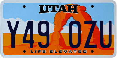 UT license plate Y490ZU