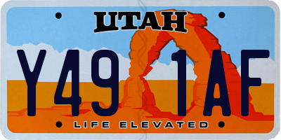 UT license plate Y491AF
