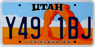 UT license plate Y491BJ