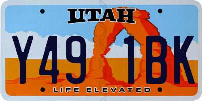 UT license plate Y491BK