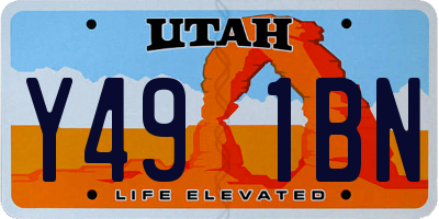 UT license plate Y491BN