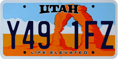UT license plate Y491FZ