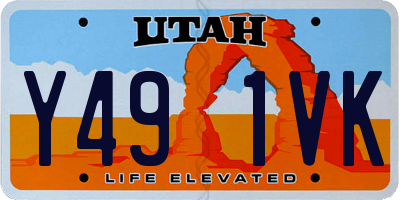 UT license plate Y491VK