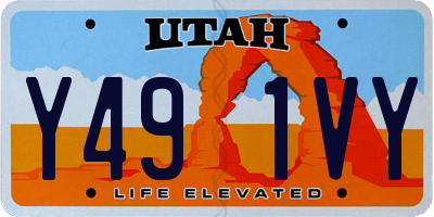 UT license plate Y491VY