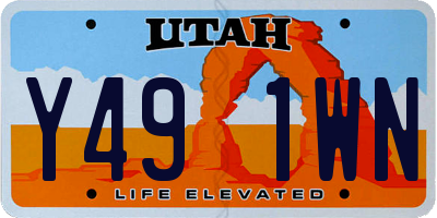 UT license plate Y491WN