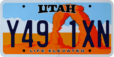 UT license plate Y491XN