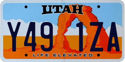UT license plate Y491ZA