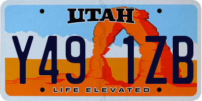 UT license plate Y491ZB
