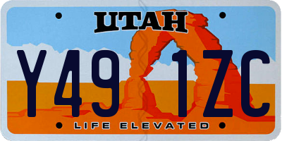UT license plate Y491ZC