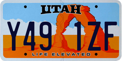 UT license plate Y491ZF