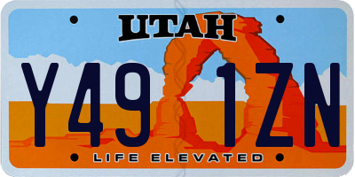 UT license plate Y491ZN