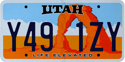 UT license plate Y491ZY