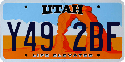UT license plate Y492BF