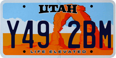 UT license plate Y492BM