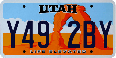 UT license plate Y492BY