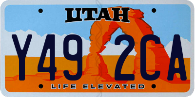 UT license plate Y492CA