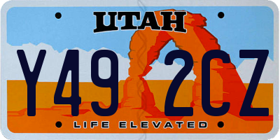 UT license plate Y492CZ