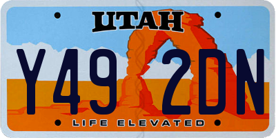 UT license plate Y492DN