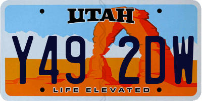 UT license plate Y492DW