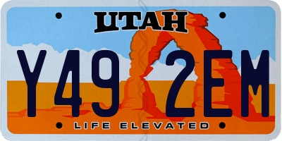 UT license plate Y492EM