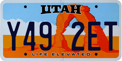 UT license plate Y492ET