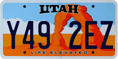 UT license plate Y492EZ