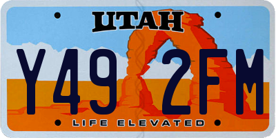 UT license plate Y492FM