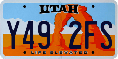 UT license plate Y492FS