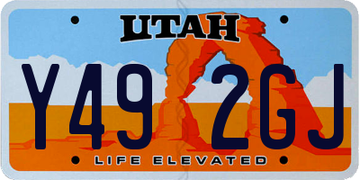 UT license plate Y492GJ