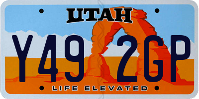 UT license plate Y492GP