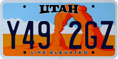UT license plate Y492GZ