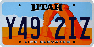 UT license plate Y492IZ