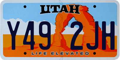 UT license plate Y492JH