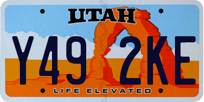 UT license plate Y492KE