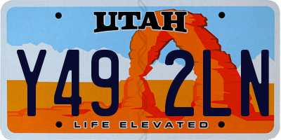 UT license plate Y492LN