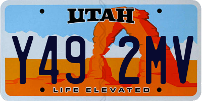 UT license plate Y492MV