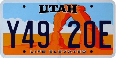 UT license plate Y492OE