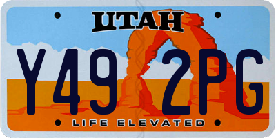 UT license plate Y492PG