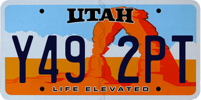UT license plate Y492PT